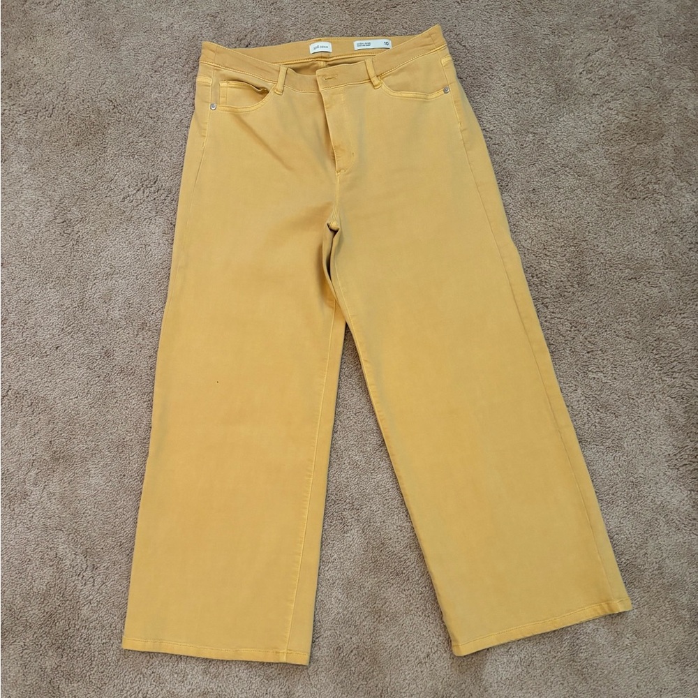 J. Jill Mustard High-Rise Full-Leg Crop Pants